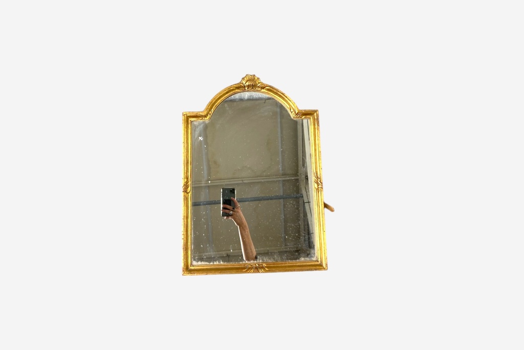 Vintage Gold Arch Mirror with Reflected Hand
