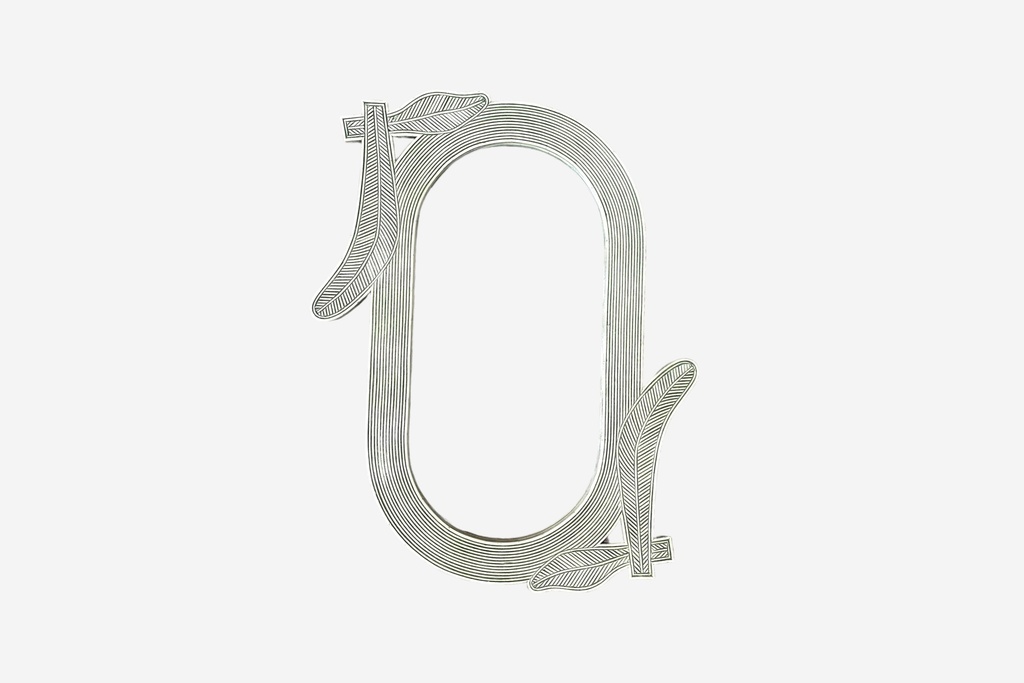 Wireframe Botanical Oval Mirror