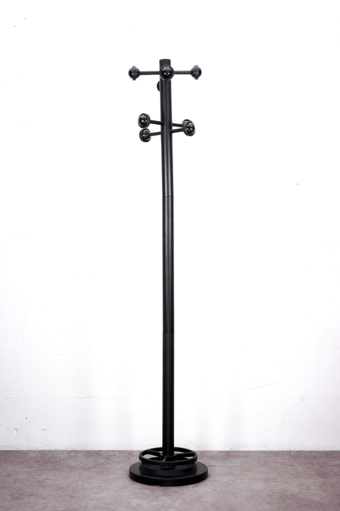 Industrial Black Metal Coat Rack