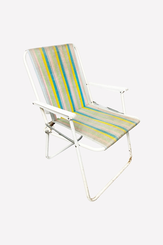 Retro Striped Folding Patio Chair