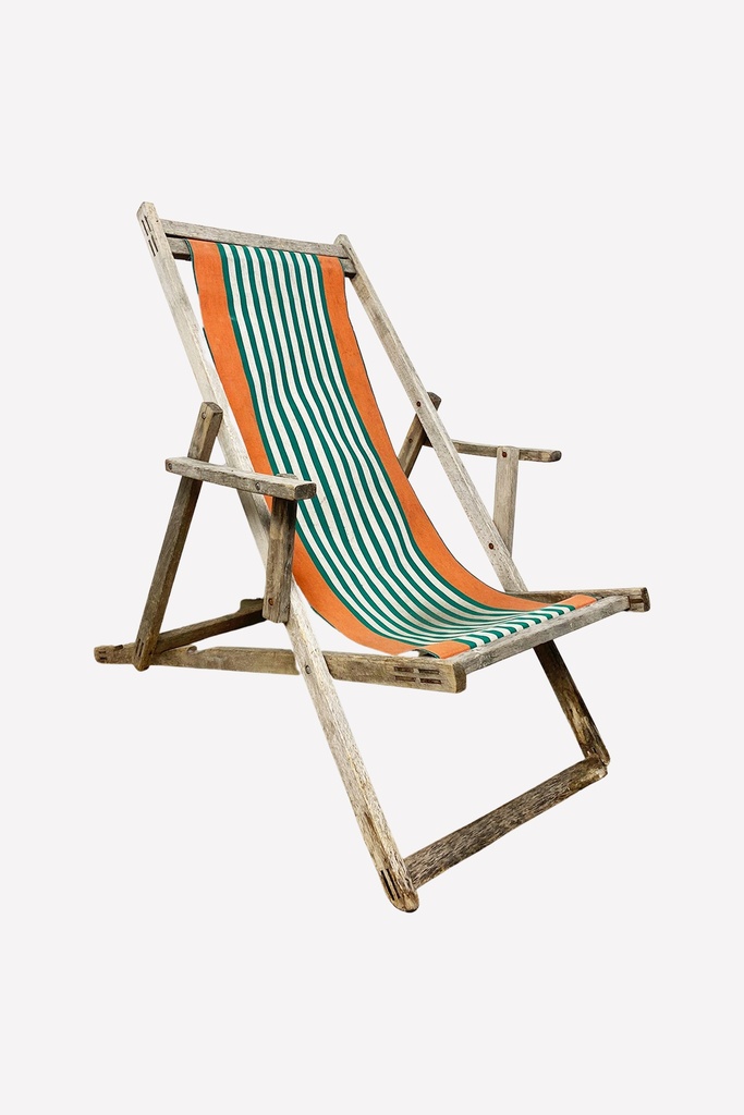 Vintage Striped Canvas Deck Chair