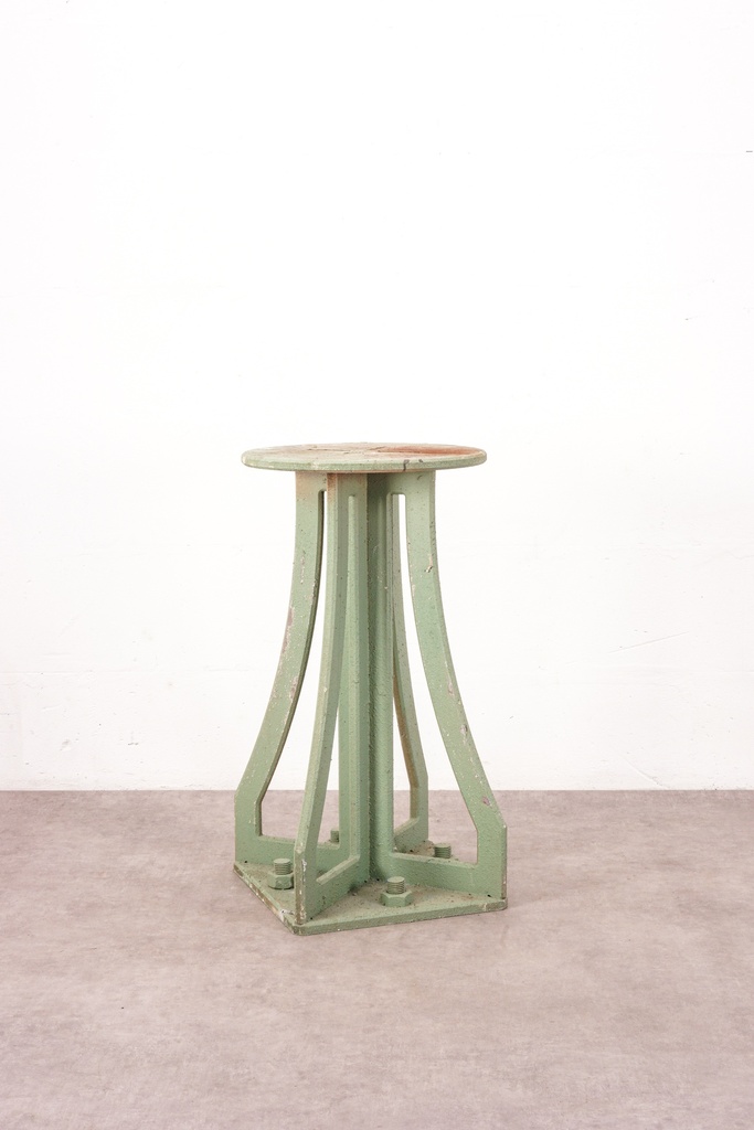 Industrial Green Metal Pedestal Base