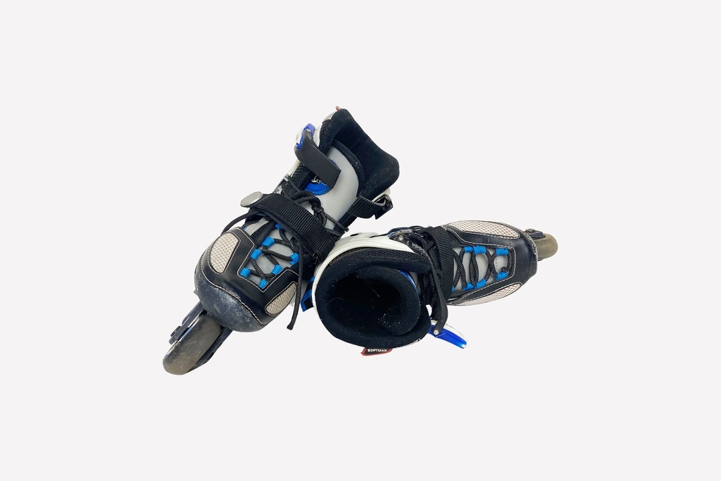 Black and Blue Inline Skates Pair