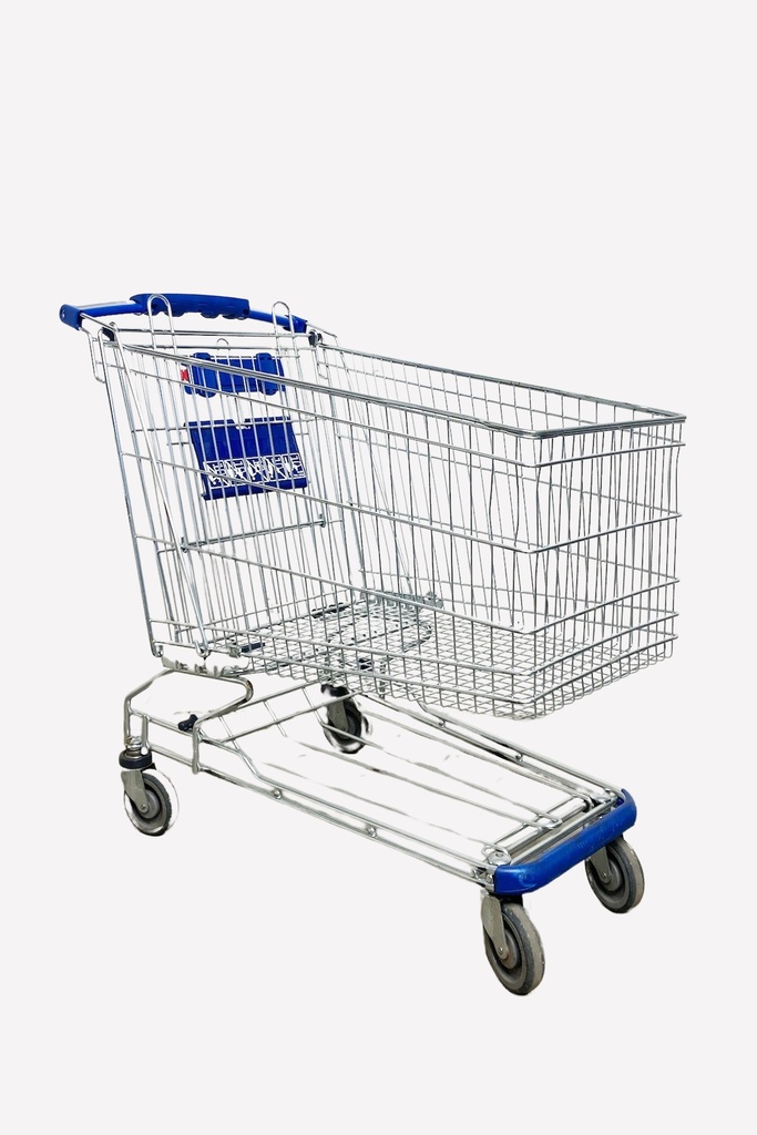 Standard Metal Shopping Cart with Blue Accents