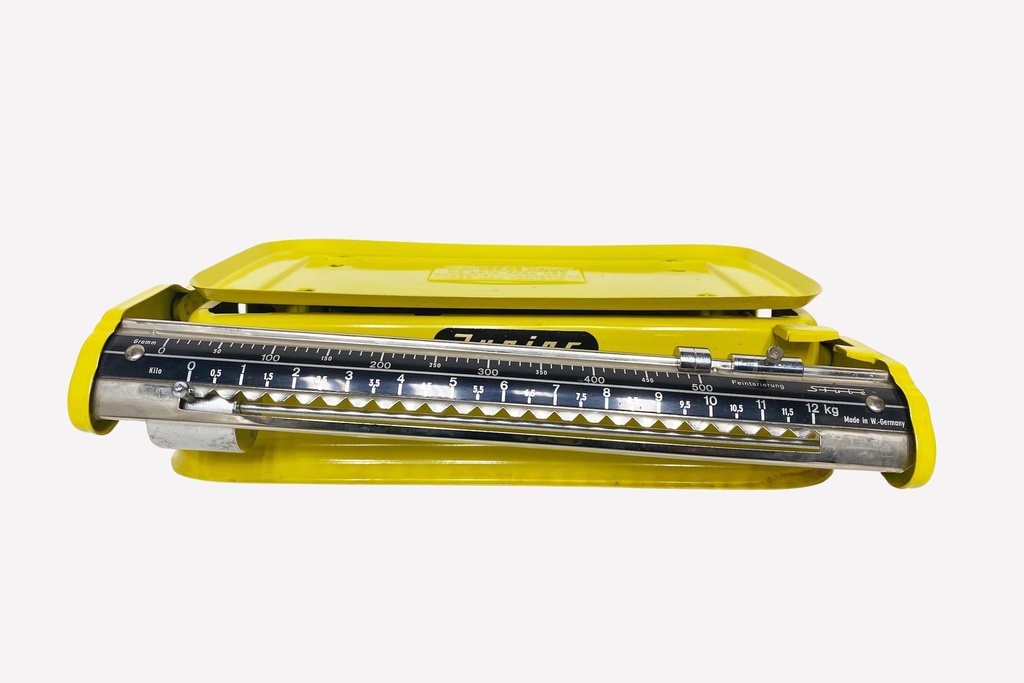 Yellow Vintage Kitchen Scale with Metric Dial