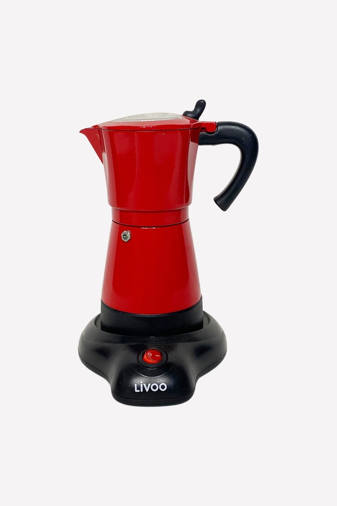Red Electric Moka Coffee Maker
