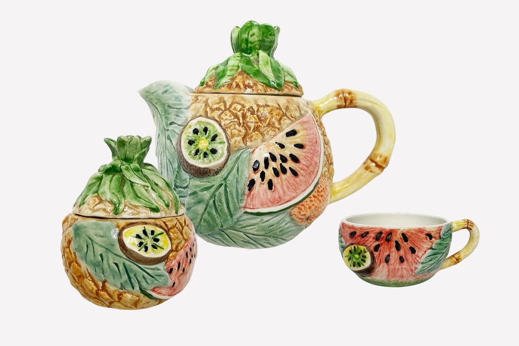 Tropical Fruit-Themed Ceramic Tea Set