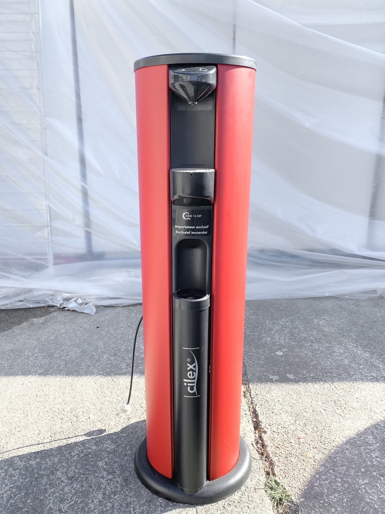 Red Freestanding Hand Sanitizer Dispenser Station
