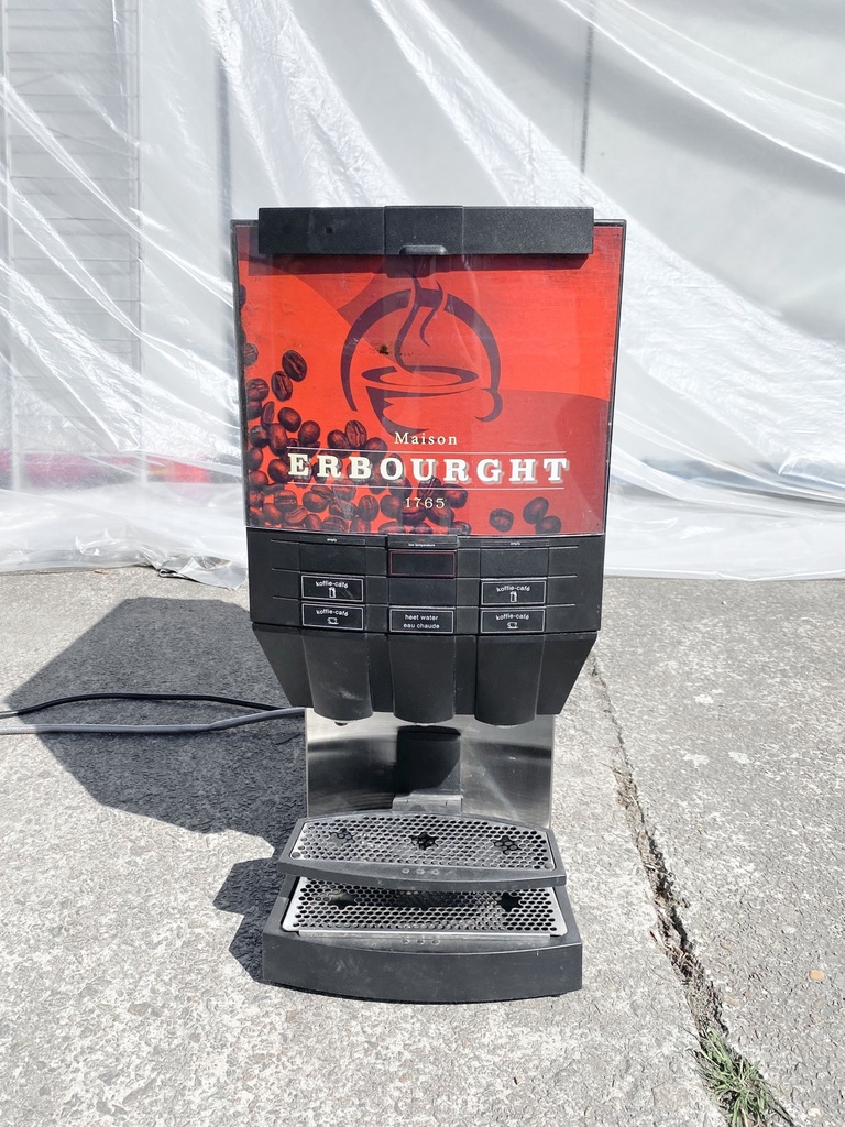 Outdoor Coffee Dispenser Machine, Modern Red & Black