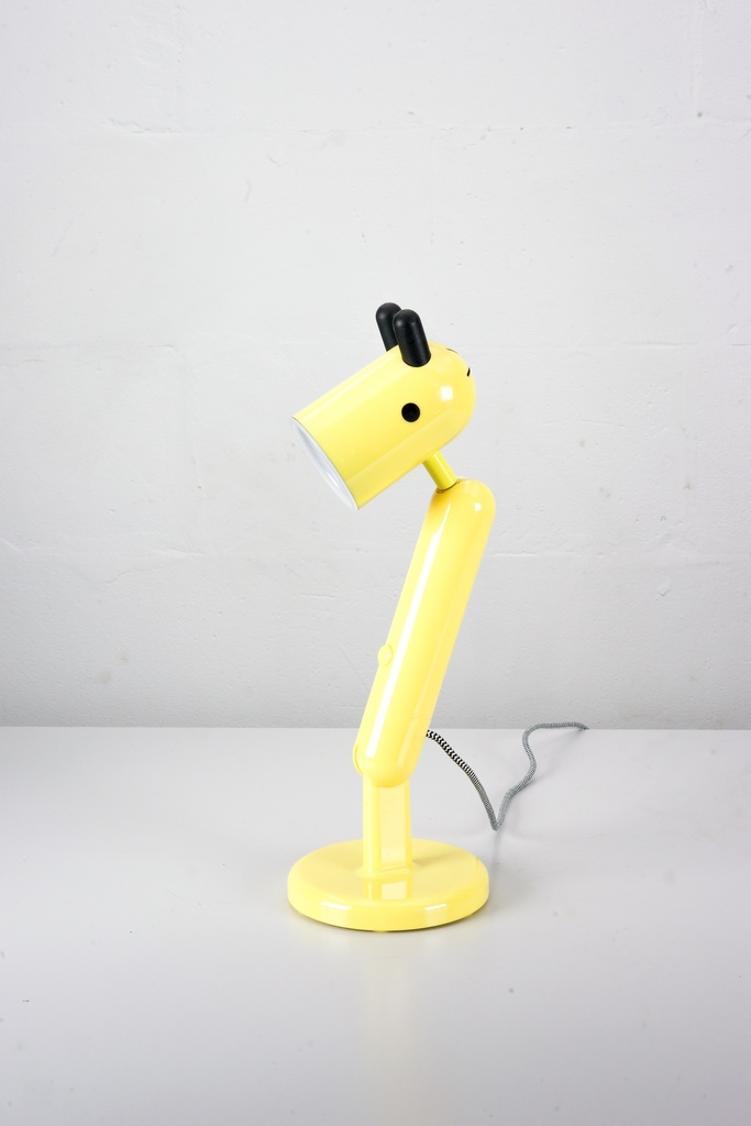 Yellow Desk Lamp with Playful Dog Design