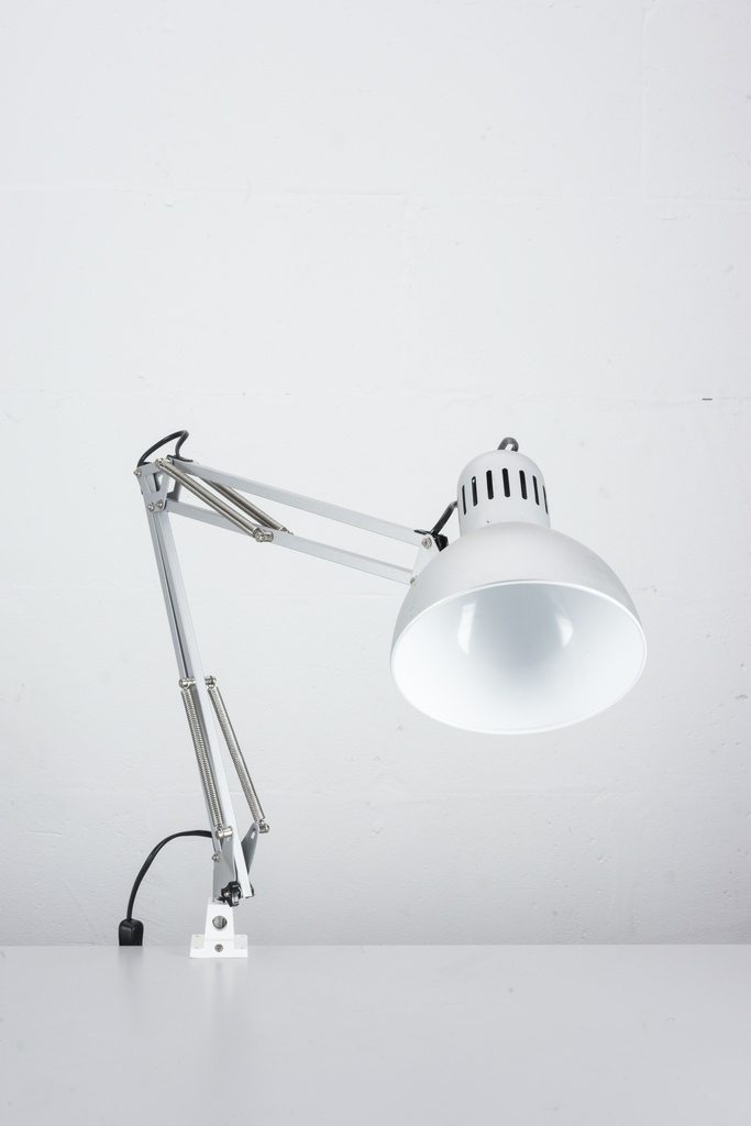 Adjustable White Desk Lamp with Clamp Base