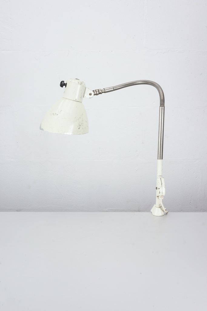 Vintage Industrial White Gooseneck Desk Lamp
