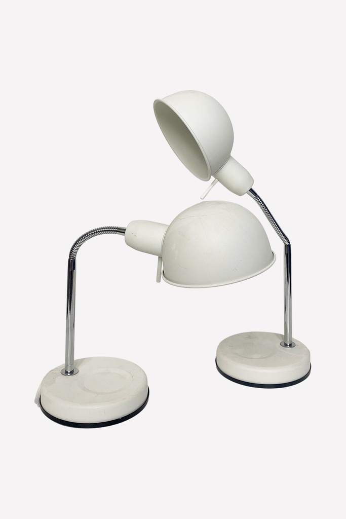 White Twin Gooseneck Desk Lamps