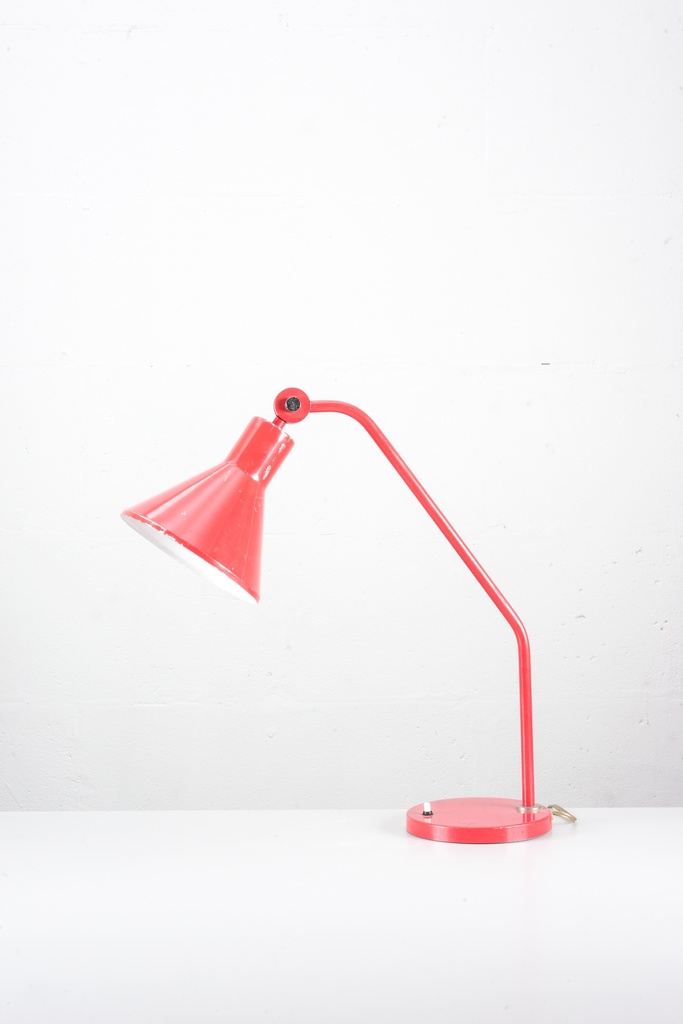 Retro Red Desk Lamp with Adjustable Arm