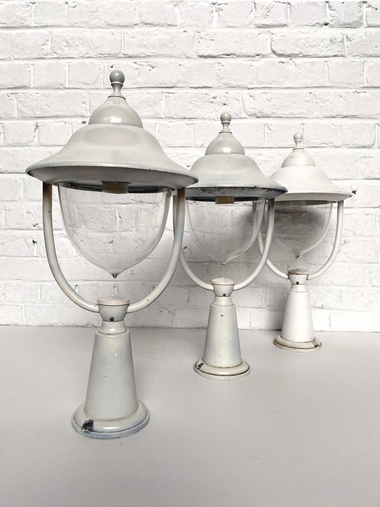 Vintage White Outdoor Lantern Set