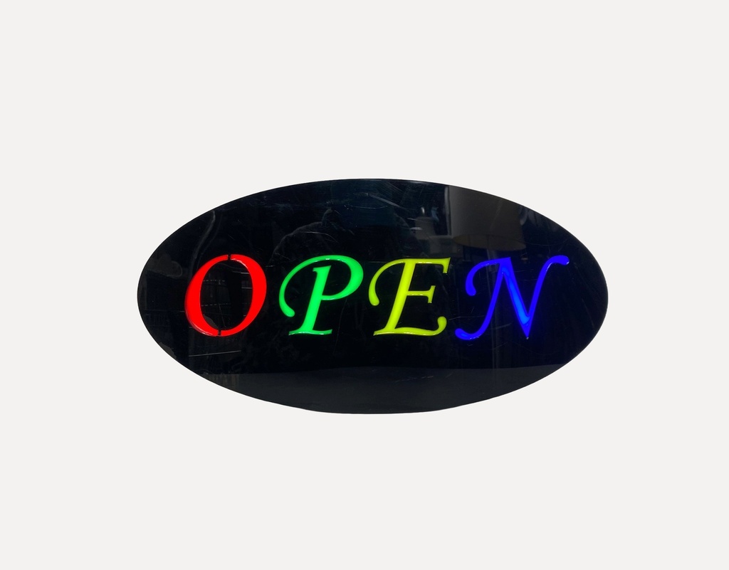 Multi-Color Neon "Open" Sign Oval