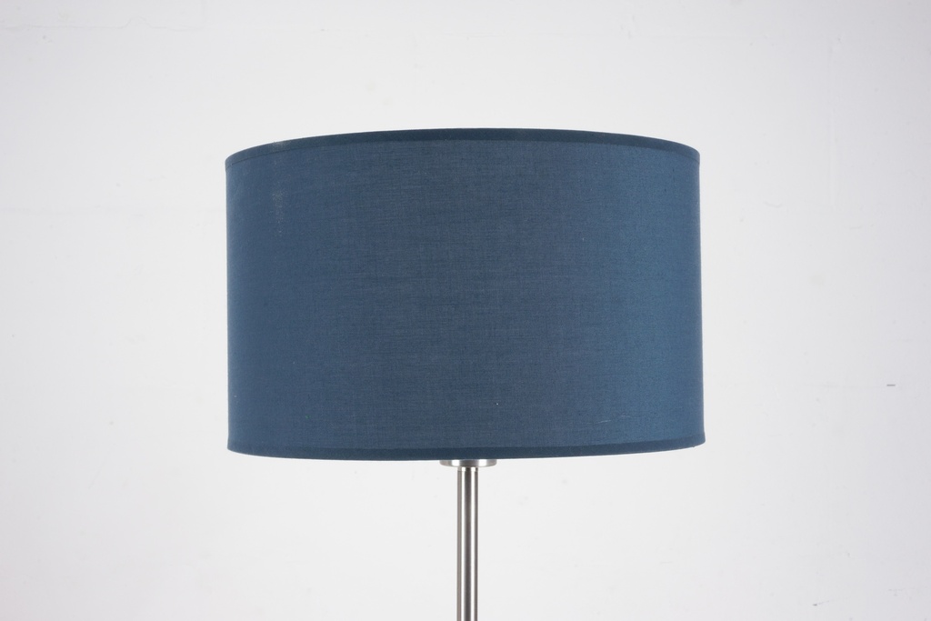 Navy Blue Drum Lampshade on Chrome Base