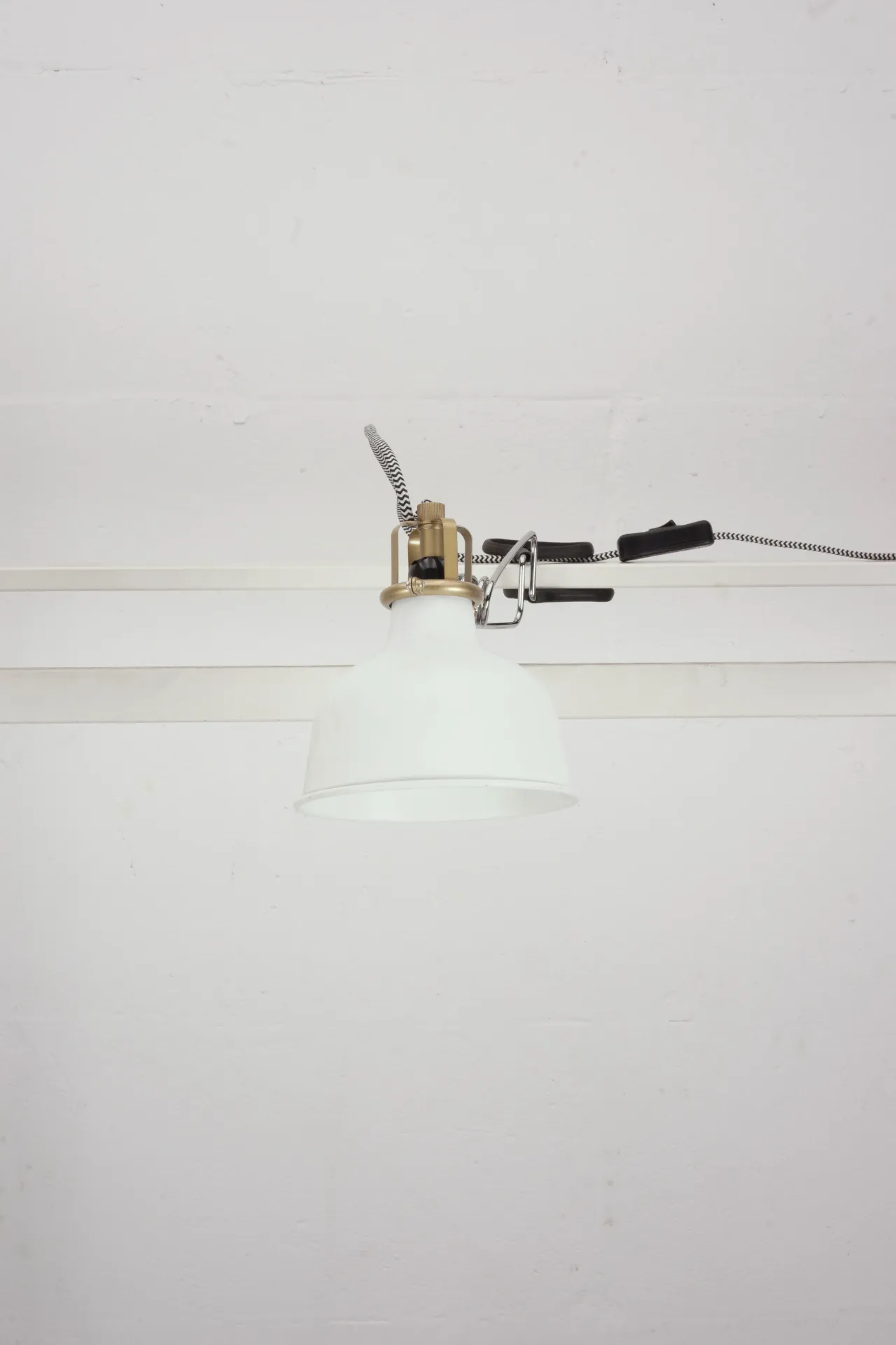 Industrial Clip-On Task Light with White Shade