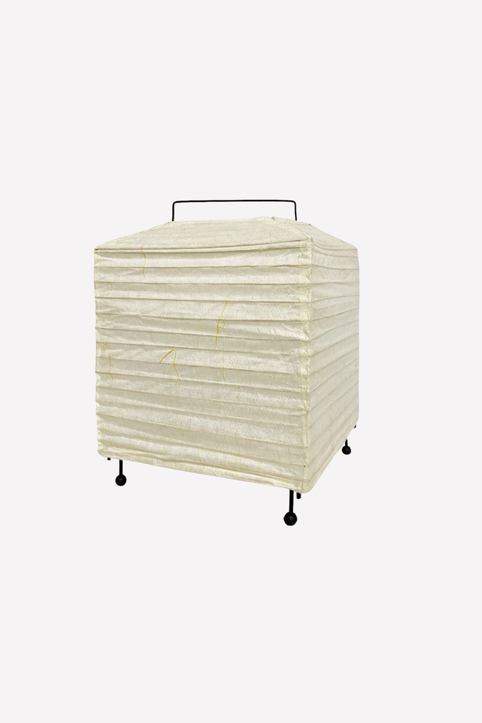 Square Paper Lantern on Metal Stand