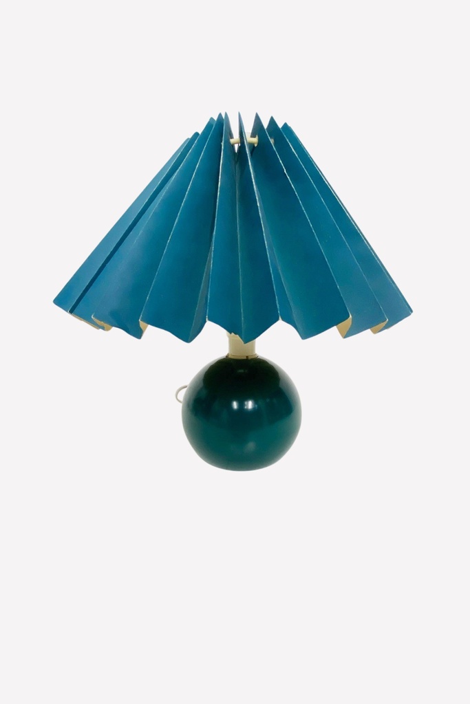 Teal Fan-Style Table Lamp