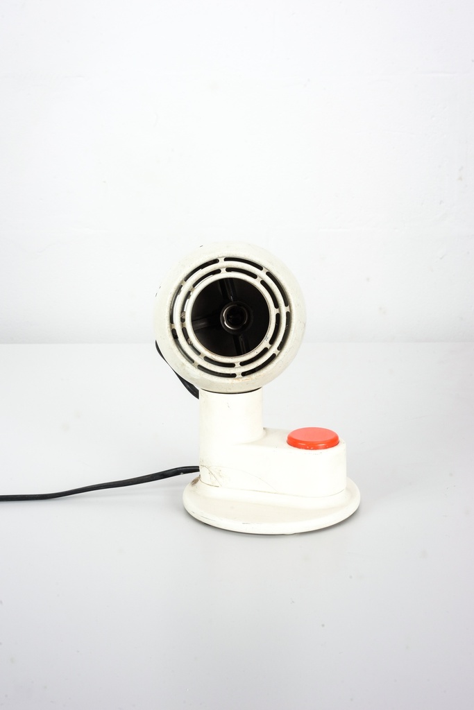 Vintage White Electric Blower with Orange Button