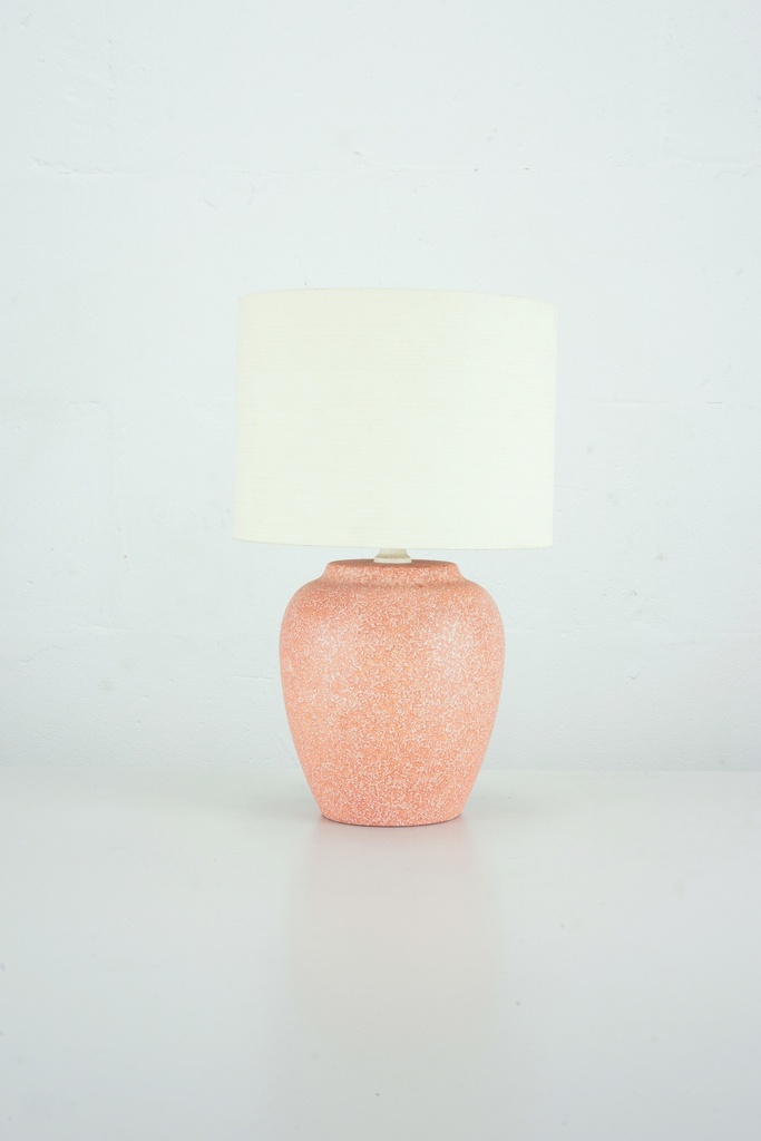 Speckled Coral Table Lamp with Textured Ceramic Base