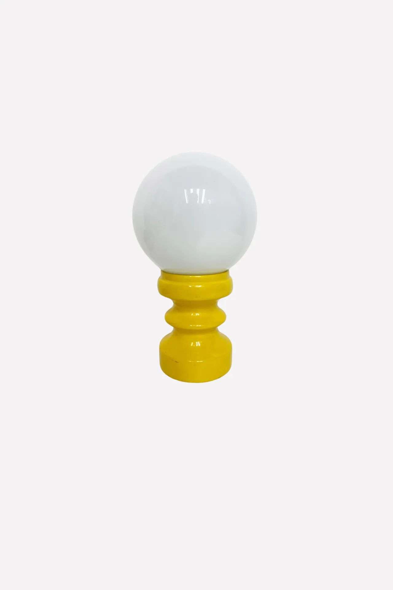 Mid-Century Globe Table Lamp with Yellow Ceramic Base