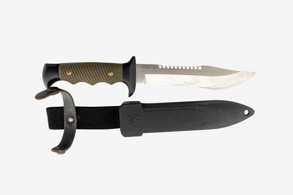 Tactical Survival Knife with Sheath and Serrated Edge