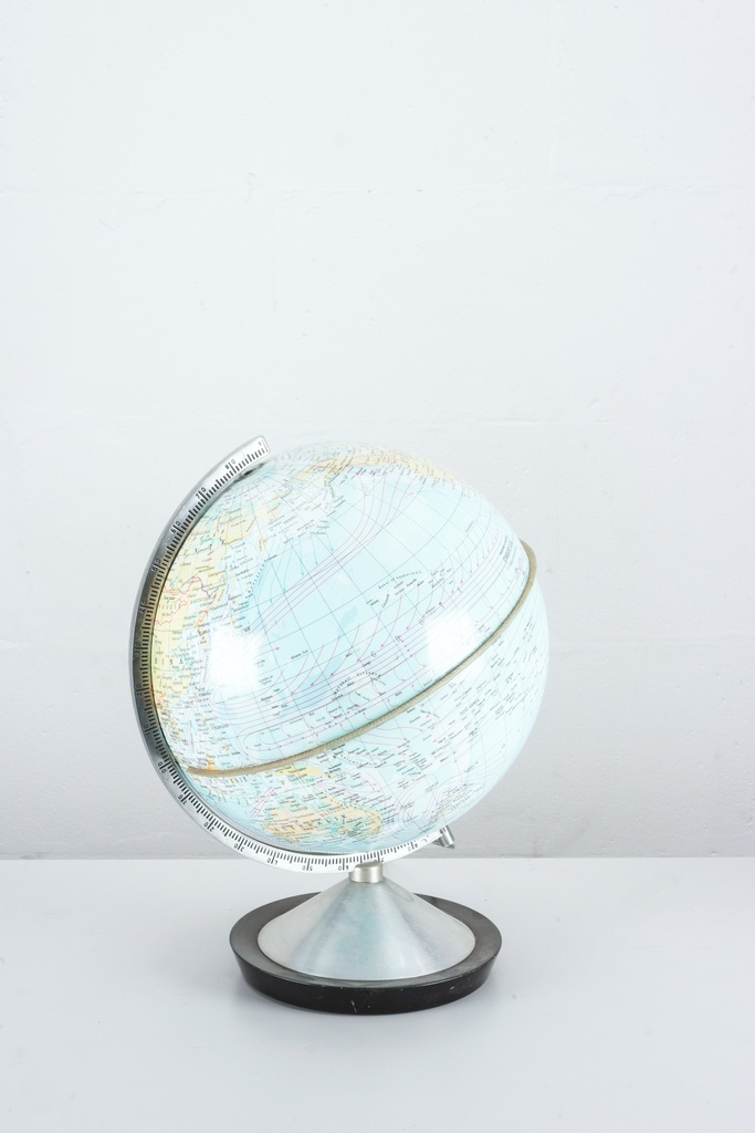 Vintage Desktop Globe on Metal Base