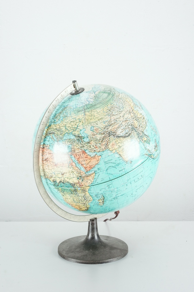 Vintage Tabletop Globe with Metal Base