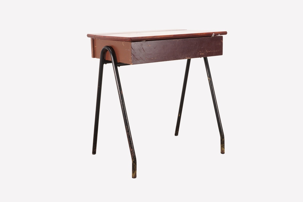 Vintage School Desk with Metal Legs