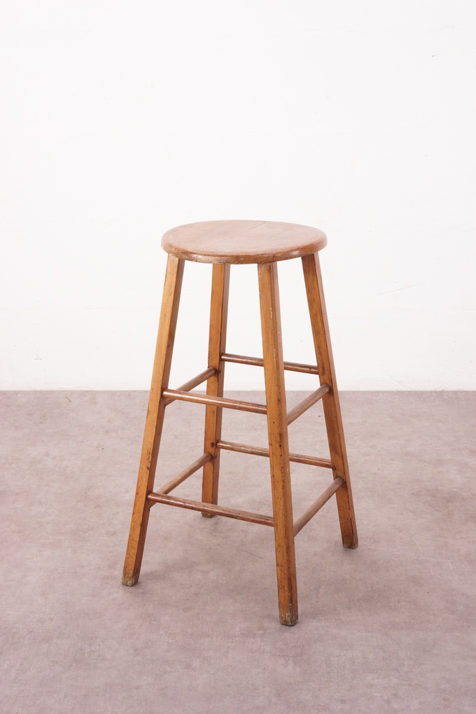 Rustic Wooden Bar Stool