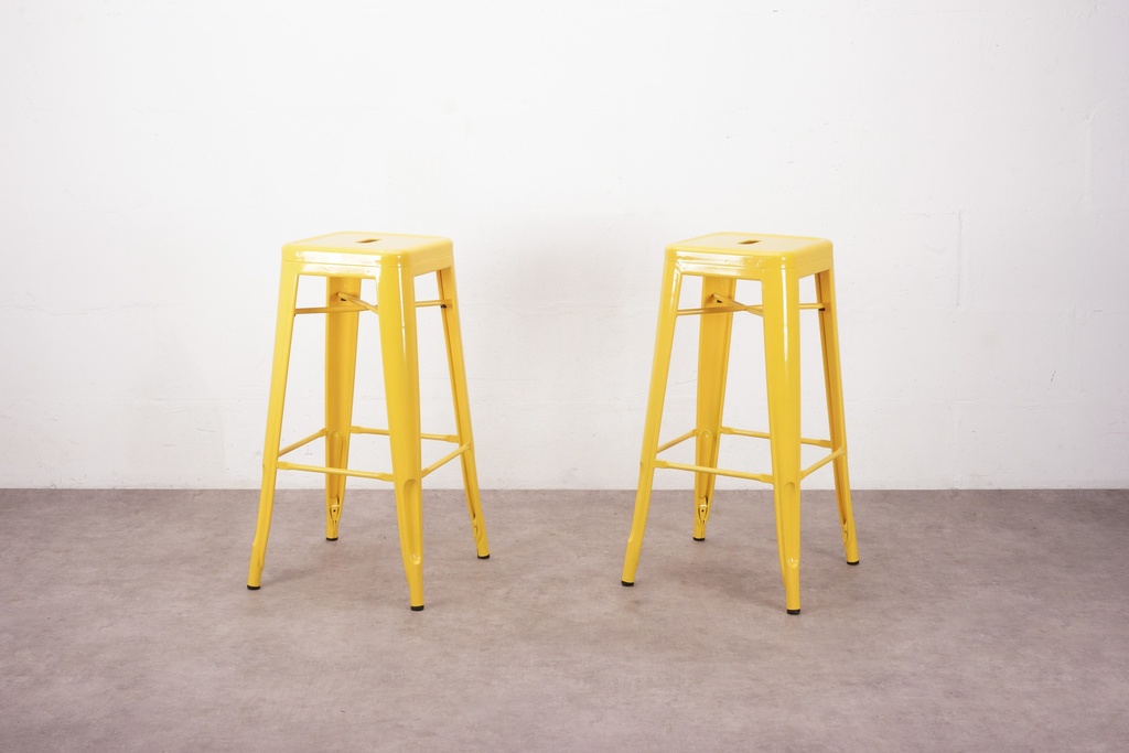 Sunny Yellow Industrial Bar Stools