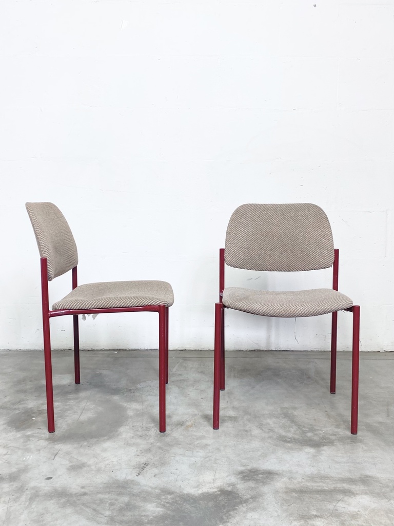 Mid-Century Modern Chairs with Red Frames
