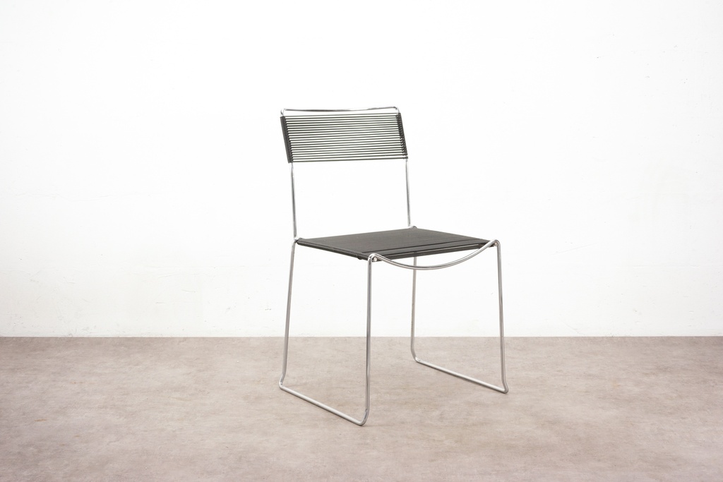 Modern Wireframe Side Chair with Black Mesh Seat