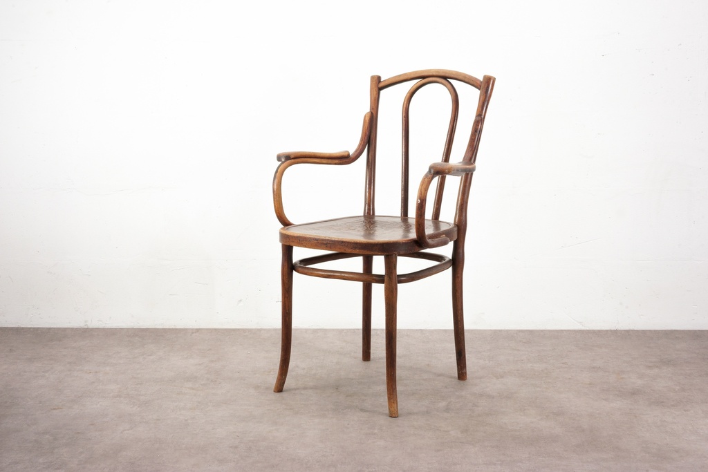 Vintage Bentwood Arm Chair with Curved Detailing