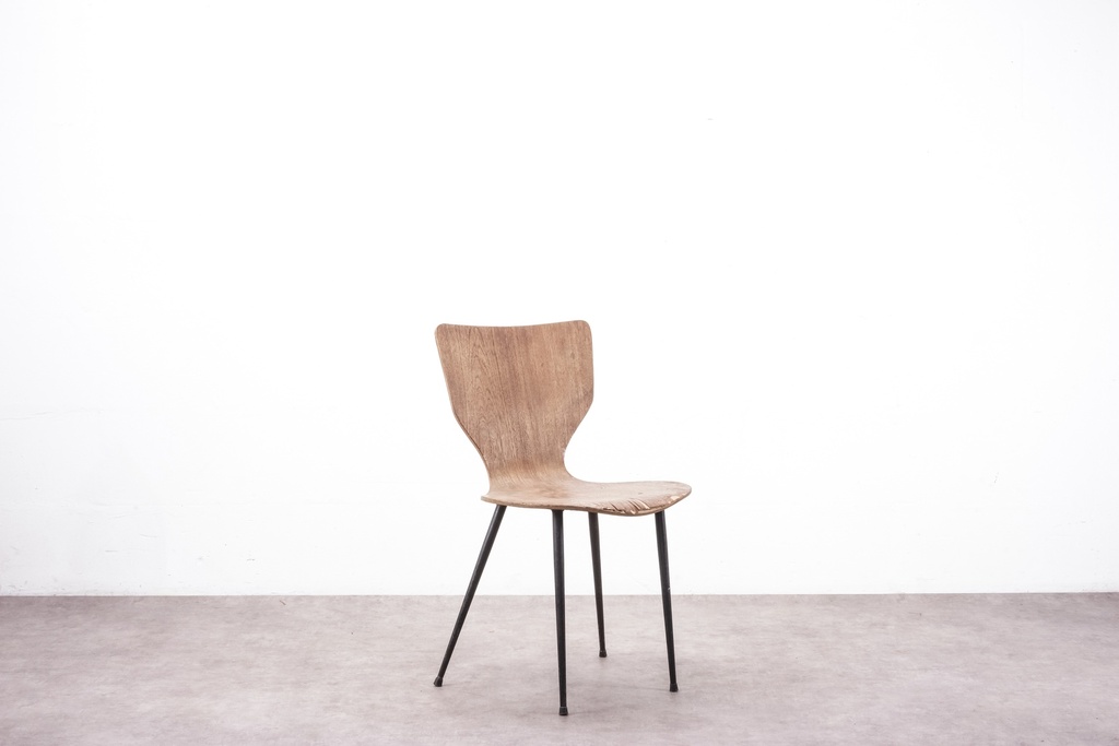 Mid-Century Modern Bentwood Chair with Metal Legs
