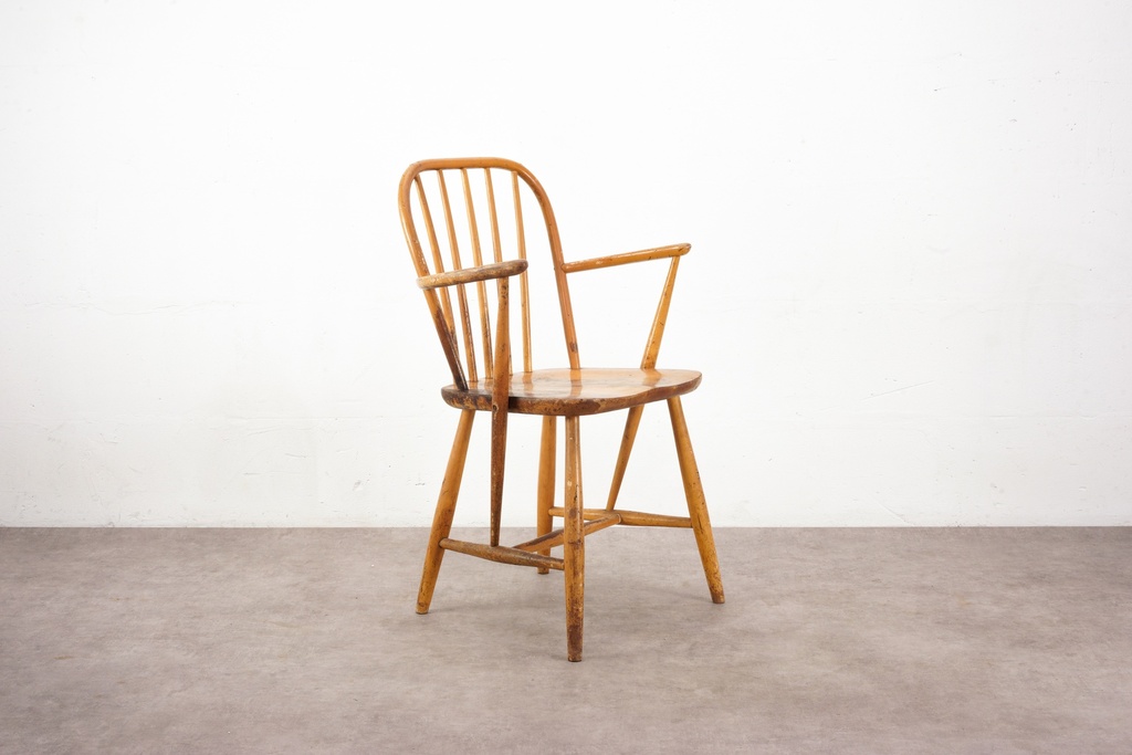 Vintage Wooden Spindle-Back Armchair