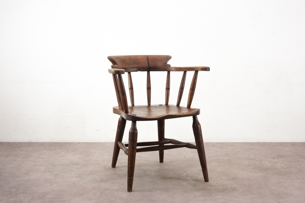 Rustic Windsor Armchair with Distressed Finish