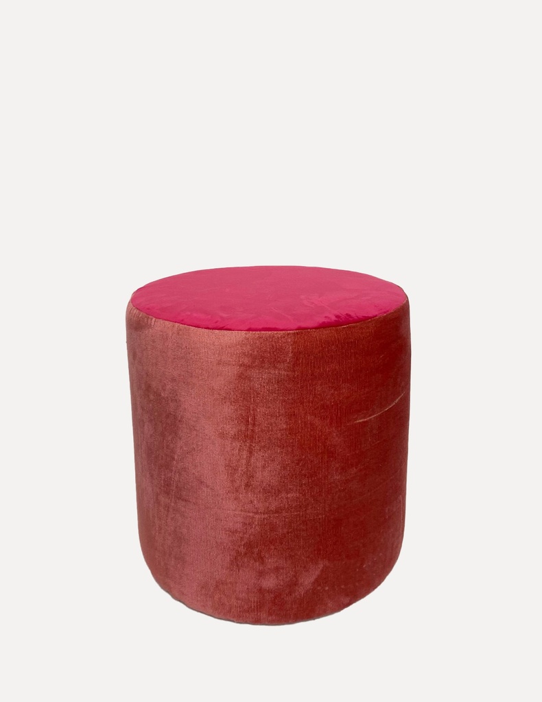 Velvet Rose Cylinder Ottoman