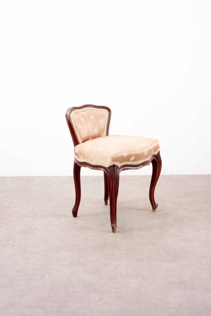 Victorian Mahogany Vanity Chair with Floral Upholstery