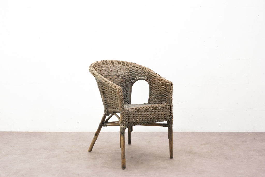 Rustic Woven Wicker Armchair