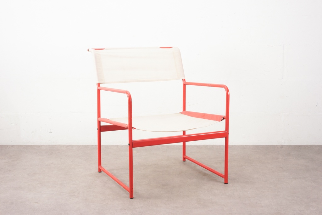 Modern Red Frame Canvas Sling Chair