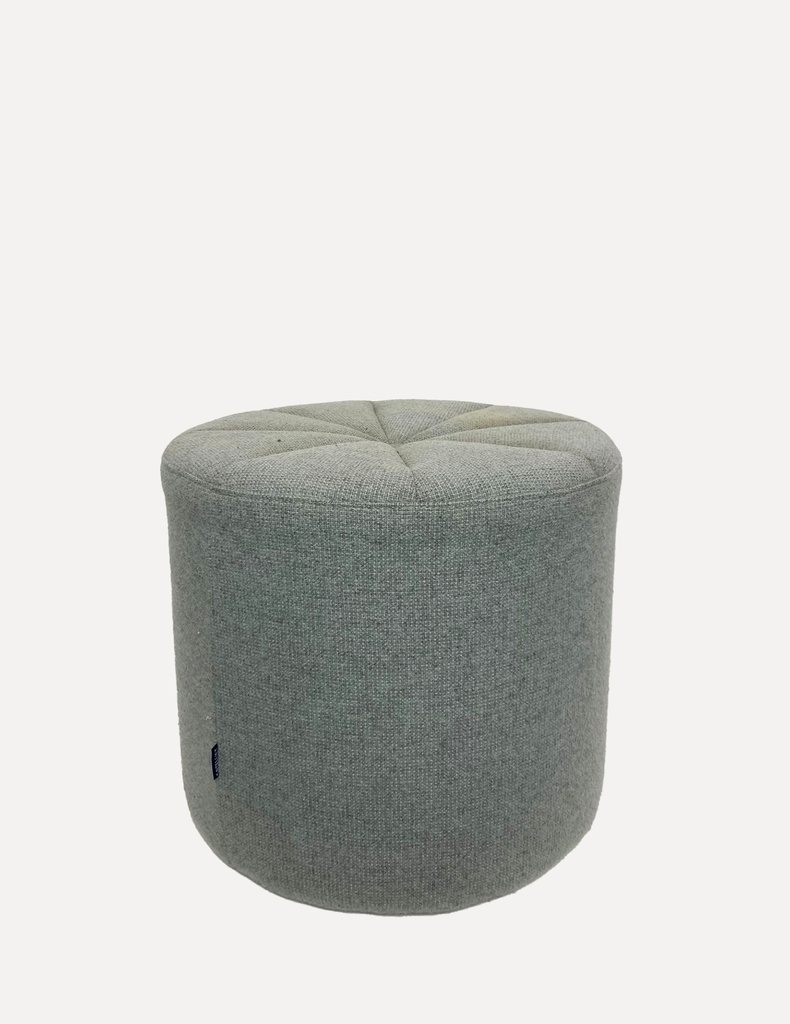 Sage Green Upholstered Round Ottoman