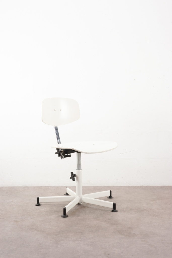 Industrial White Adjustable Task Chair