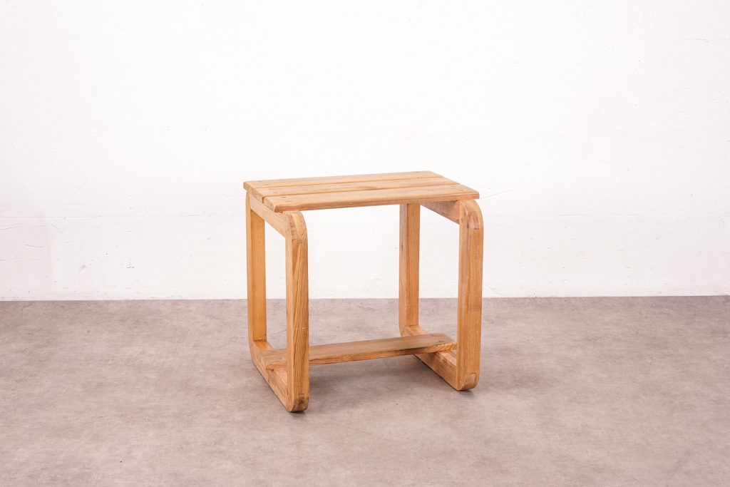Minimalist Wooden Stool with Slatted Top
