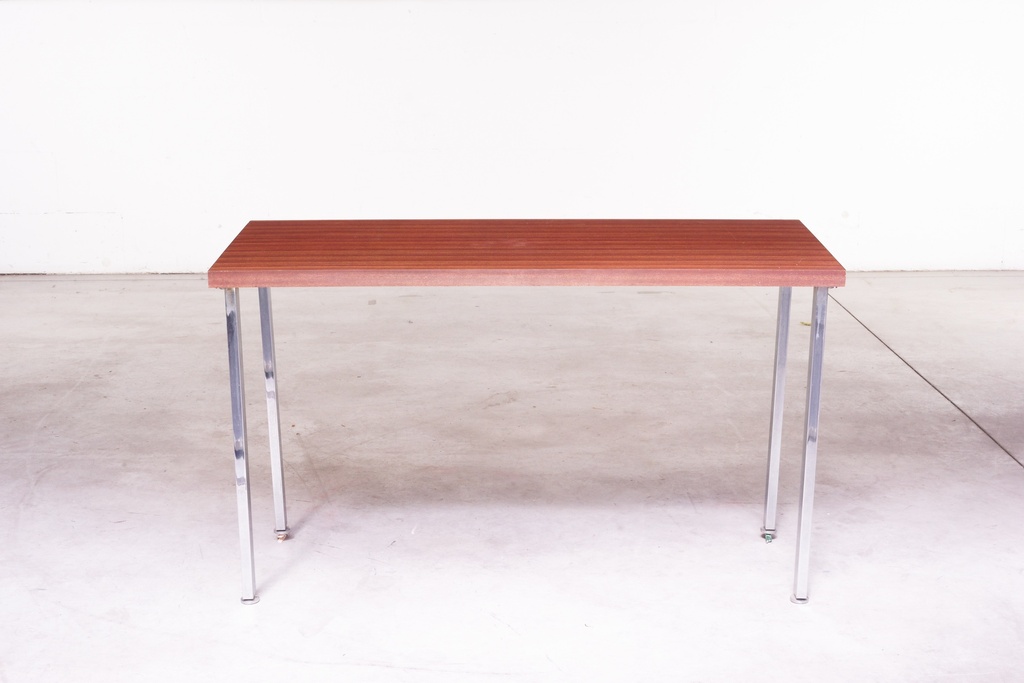 Minimalist Modern Wood and Chrome Table