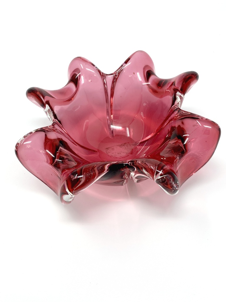Vintage Pink Murano Glass Bowl