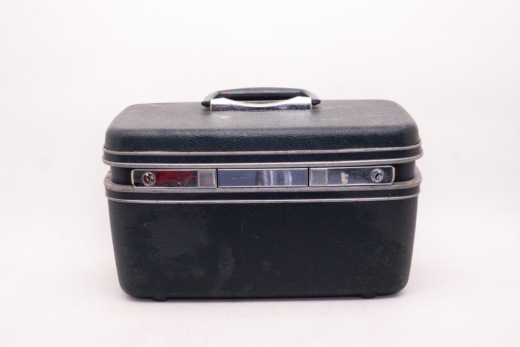 Vintage Black Hard-Shell Train Case