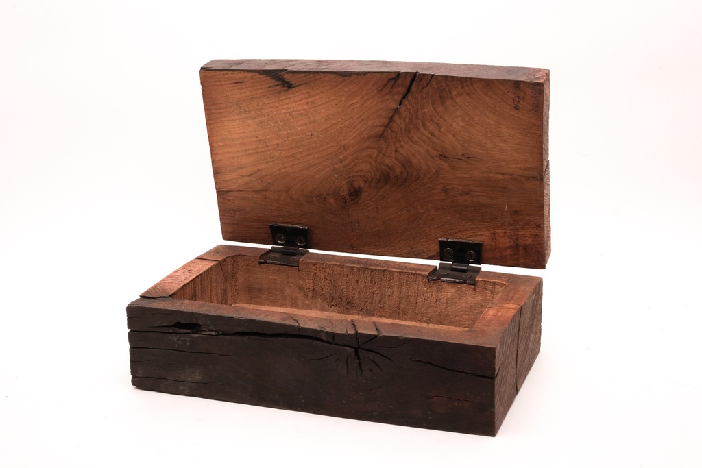 Rustic Wooden Keepsake Box with Hinged Lid